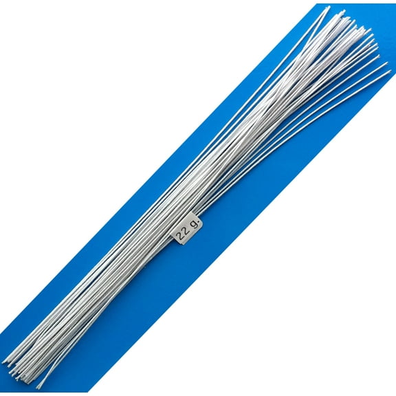 22 Gauge White Cotton Covered Floral Wire - 40 feet per bundle (12.2m) in 12 inch (30.5cm) lengths