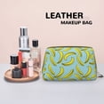 thumbnail image 4 of Cute Banana Sky Blue Makeup Bag, Large Capacity Travel Cosmetic Bag for Women Girls- Travel Toiletry Bag Leather Portable Waterproof Makeup Case Organizer with Handle, 4 of 4