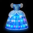 thumbnail image 4 of Disfraz de princesa de Disney para niña, traje de Cenicienta con luz LED, de lujo, para fiesta de carnaval, 2024, 4 of 5