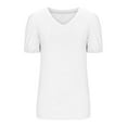 thumbnail image 4 of Womens Tops Dressy Casual Spring 2024 Women Blouses for Work Short Sleeve Work Out Shirts Gym Loose Pack Slim Fit Tees for Women Beach Shirt Sunshine White, 4 of 6
