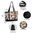 thumbnail image 2 of FORMRS Canvas Laptop Tote Bag for Women with 15.6" Computer Compartments Shoulder Handbag, Dark Colorful Circles, 2 of 7