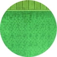thumbnail image 1 of Ahgly Company Machine Washable Indoor Round Transitional Neon Green Area Rugs, 6' Round, 1 of 7