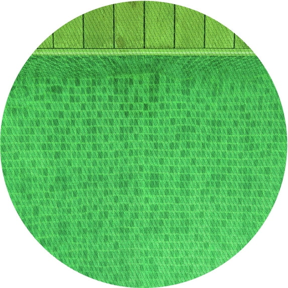 Ahgly Company Indoor Round Patterned Neon Green Area Rugs, 3' Round