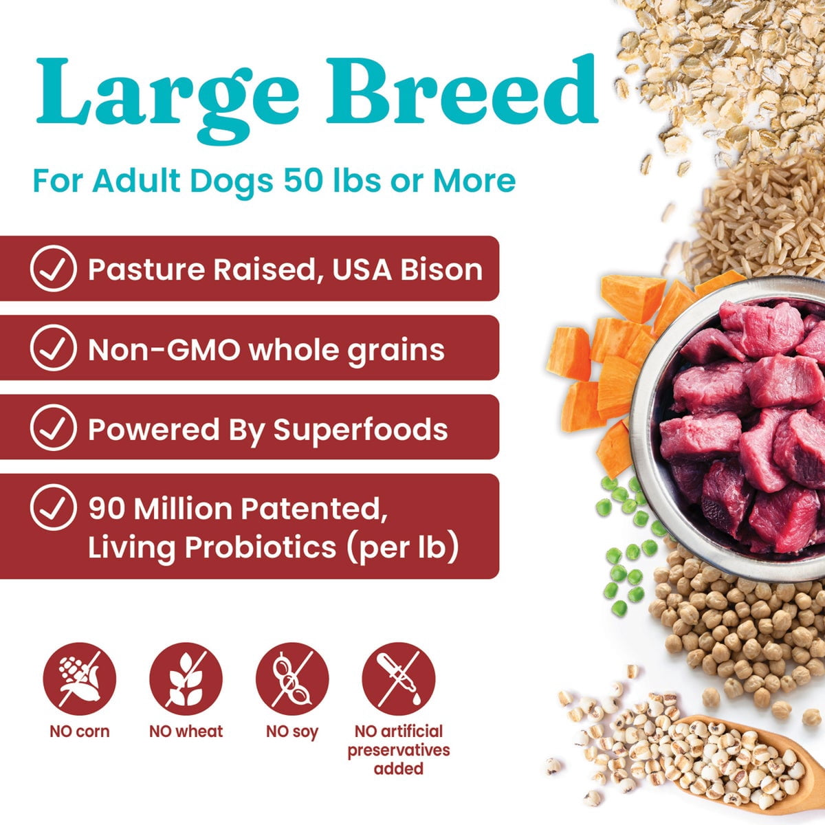 Solid Gold Wolf King Dog Food for Large Breeds, Bison, 12lb