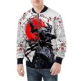 thumbnail image 2 of Chaqueta de primavera y otoño para hombre, con estampado 3D de máscara de samurái Oni y tatuaje, con cremallera por todas partes, chaquetas de bombardero para hombre, abrigos casuales unisex, ropa gen, 2 of 4