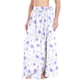 thumbnail image 2 of Women Sarong Wraps Purple Flowers Swimsuit Beach Pareo Bikini Coverups Skirt L, 2 of 7