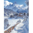 thumbnail image 1 of Qisvanset Framed Canvas Wall Art 12x16 Inch Snow Mountain Panoramic Nature Living Room Wall Art, 1 of 5