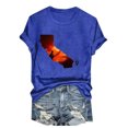 thumbnail image 1 of Camisetas de Manga Corta para las Mujeres de Moda Imprimir Cuello Redondo Camiseta, Mezcla de Poliéster Ligero para Primavera Verano Otoño, 1 of 8