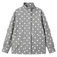 thumbnail image 5 of SBYOJLPB Women's Polka Dot Coat Stand Collar Zip Up Jacket with Pockets, 5 of 9