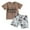 Khaki, variant on Tkrady Toddler Boys Clothes Summer New Breathable Handsome Short Sleeve Tee Tops Shorts 2 Piece Set, Sizes 0-3 Years
