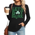 thumbnail image 1 of Uootdi St Patricks Day Long Sleeve Shirts for Women Retro Lucky Clover Tshirt Irish Shamrock Graphic Tee Tops Gift, 1 of 5