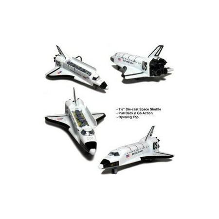 - 7? Die-cast Metal Space Shuttle with Pull Back n Go Action. Multi-Colored