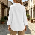 thumbnail image 6 of GUACER Womens Long Sleeve Shirts Cotton Linen V-Neck Button Down Tunic Tops with Pocket Casual Loose Blouses, 6 of 8
