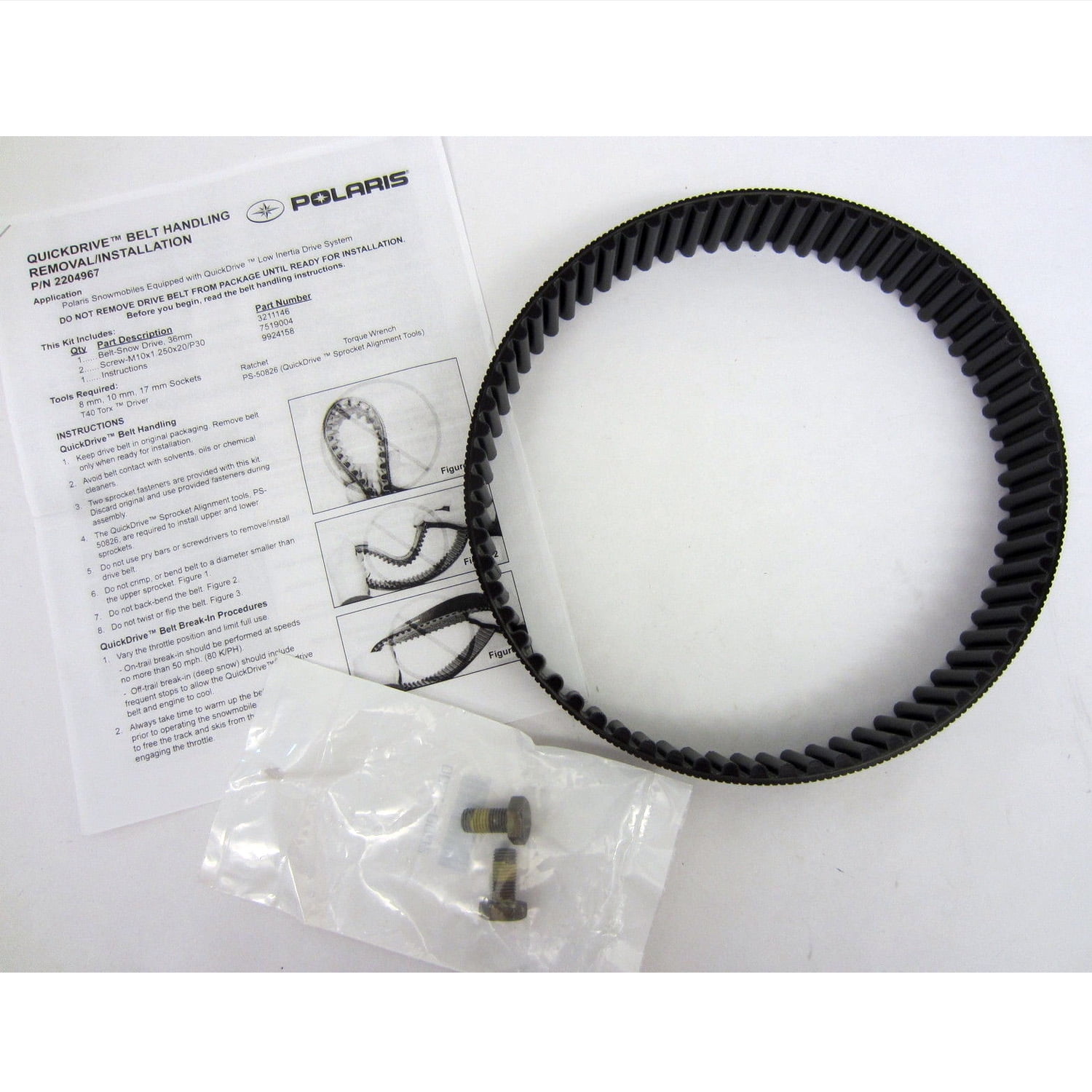 Polaris New OEM Snowmobile Quick Drive Belt Kit 2204967 PRO RMK 600 800