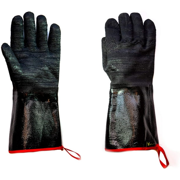 Gants barbecue L cuir noir