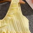 thumbnail image 6 of Girls Yellow Tiered Ruffle Maxi Dress Sleeveless A-Line Long Flowy Princess Style Summer Party Wedding Guest Outfit Size 7-14,Size 11-12T, 6 of 9