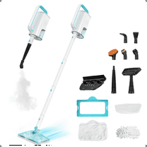 INSE Steam Mop,All-in-One Scrubbing and Sanitizing Detachable Floor Steamer,11 Accessories for Upholstery,Carpet & Furniture,Green