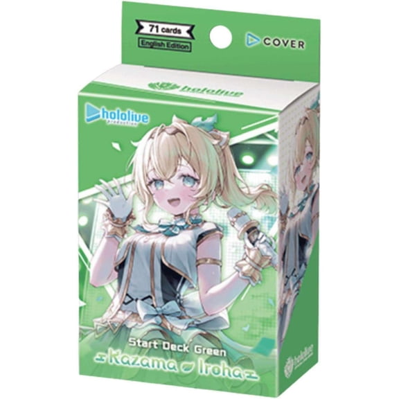 Hololive Trading Card Game Kazama Iroha Start Deck Green [1 Oshi Holomem, 50 Main Cards & 20 Cheer Cards]