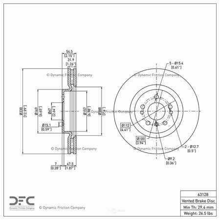 Dynamic 900-63128 DFC Hi-carbon Alloy Geomet Coated Rotor