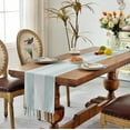 thumbnail image 5 of Table Runners 72 Inches Long for Home Decor, Boho Farmhouse Spring Table Runner, Burlap Linen Style Rustic Dining Table Decor Long, 13x72 Inches, 5 of 5