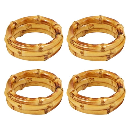 

Wood Bamboo Napkin Rings Set of 4 Handmade Rattan Napkin Holder Rings Table Decorations for Wedding