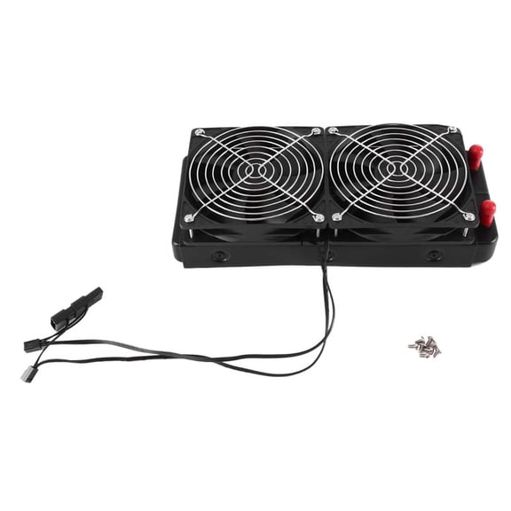 Aluminum 2 Fans 240mm 10 Pipe Water Cooling Cooler Computer Radiator with Fan for CPU PC Water Cooling System, Straight
