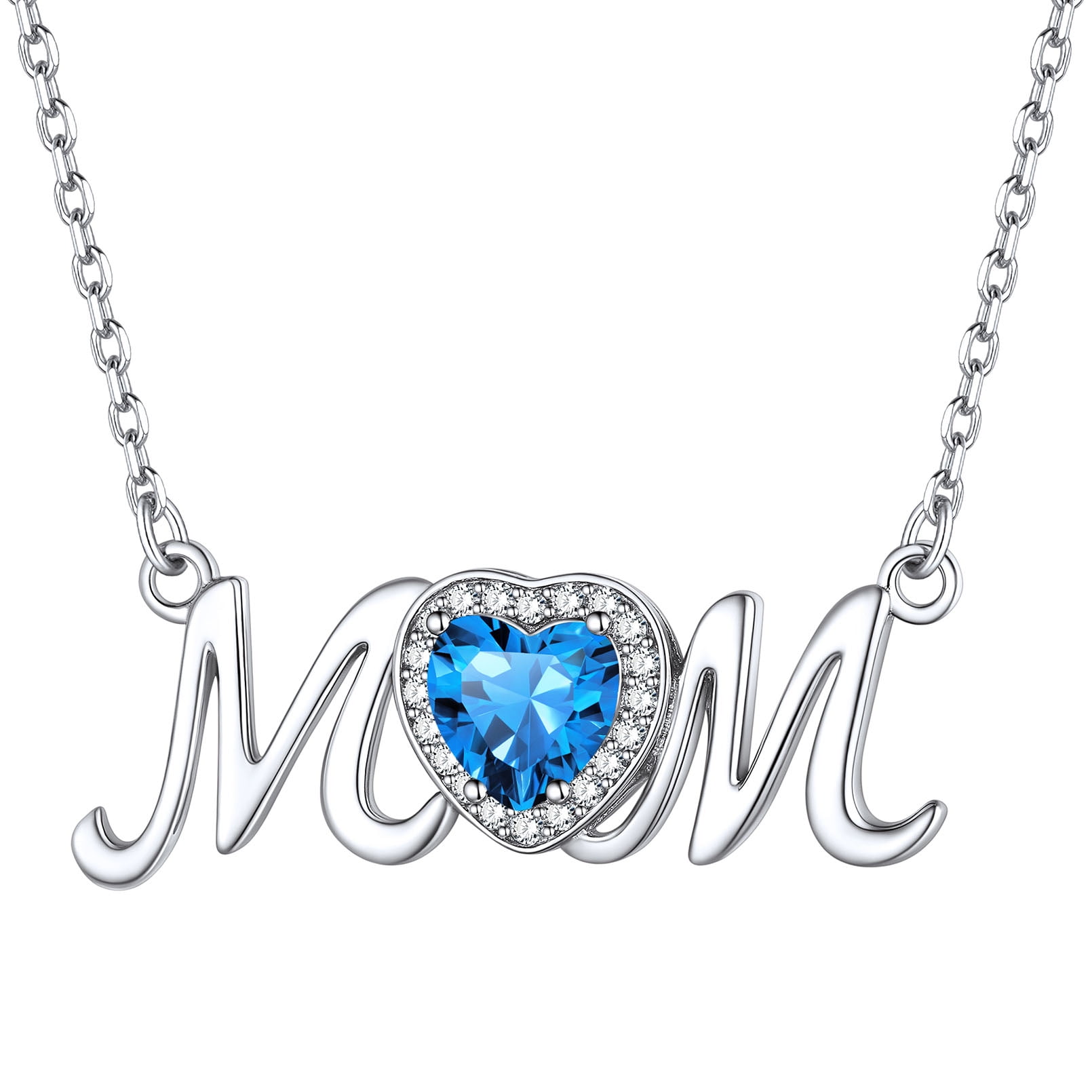 ChicSilver December Created Blue Topaz Birthstone Heart Necklace for ...