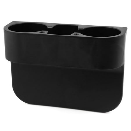 - Portable Plastic Car Seat Wedge Dual Cup Holder for Beverage Drink Black