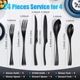 thumbnail image 3 of 24 Pieces Silverware Set with Steak Knives,Heavy Duty 18/10 Stainless Steel Flatware Set with Forged Stand Knives,Modern Cutlery,Mirror Polished,Dishwasher Safe, 3 of 7