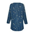 thumbnail image 5 of Xyxonk Summer Tops for Women 3/4 Sleeve Fashion Floral Printed Shirt Loose V-Neck Tunic Tops Summer Three Quarter Length T-Shirt Clothing Blusas Casuales De Mujer Bonitas Blue 2XL, 5 of 5