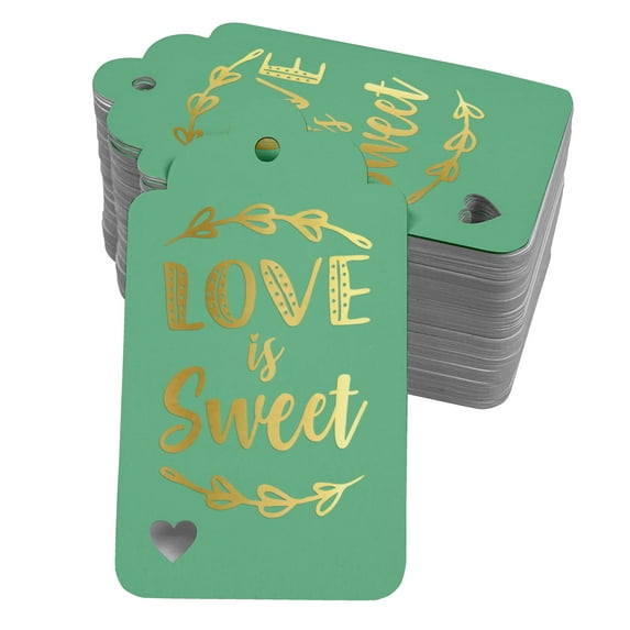 Inkdotpot Love Is Sweet Wedding Bottle Tag Real Gold Foil Favor Hang Tags 50 Pcs