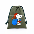 thumbnail image 3 of Bolsas de lona con cordón de Snoopy con figuras de dibujos animados para niños, bolsos de mano para guardar dulces navideños, bolsas de regalo, 3 of 5