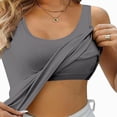 thumbnail image 2 of ORT Women's Tank Top with Built in Bras Wide Strap Padded Camisole Summer Cami Shirts(Z01-Dark Gray,XXXL), 2 of 4