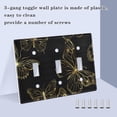 thumbnail image 6 of Butterflies Golden Outline Light Switch Plate Covers 3 Gang Wall Plate Plastics Outlet Covers for Kitchen Home Office Decor, 6 of 8