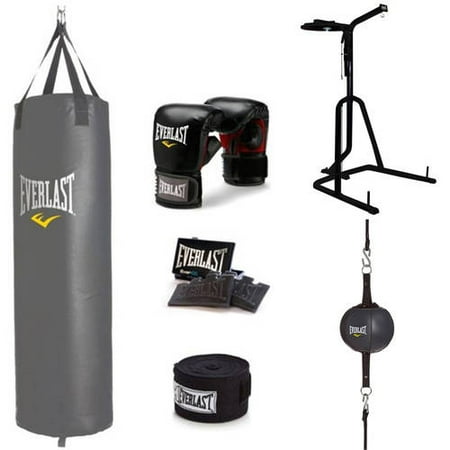 Everlast 3 Station Heavy Bag Stand with 60-lb Kit, Speedbag and Striking Bag Value Bundle ...