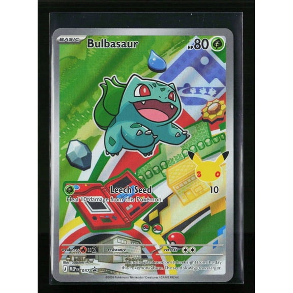 Collectible Lightly Played Excellent Mega Evolution Bulbasaur Holo Black Star Promo FA #MEP EN 037 Trading Card