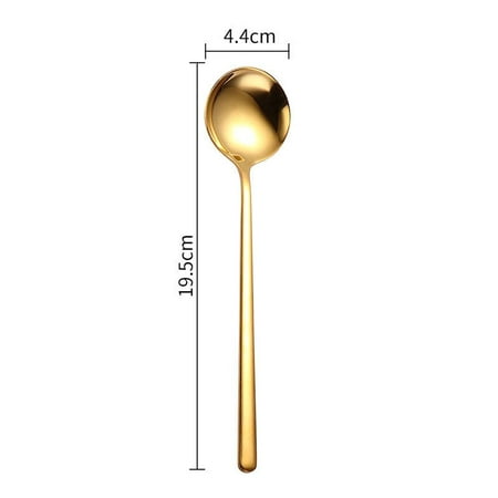

Big Size Stainless Steel Spoon Creative Spoon Ice Cream Dessert Spoon Long Handle Korean Bibimbap Soup Spoon Kitchen Gadget