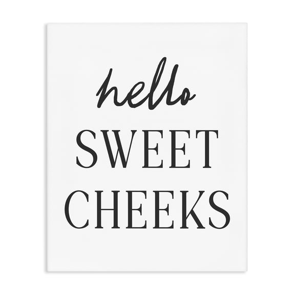 Stupell Industries Sweet Cheeks Bathroom Humor Canvas Wall Art, design by Lettered and Lined