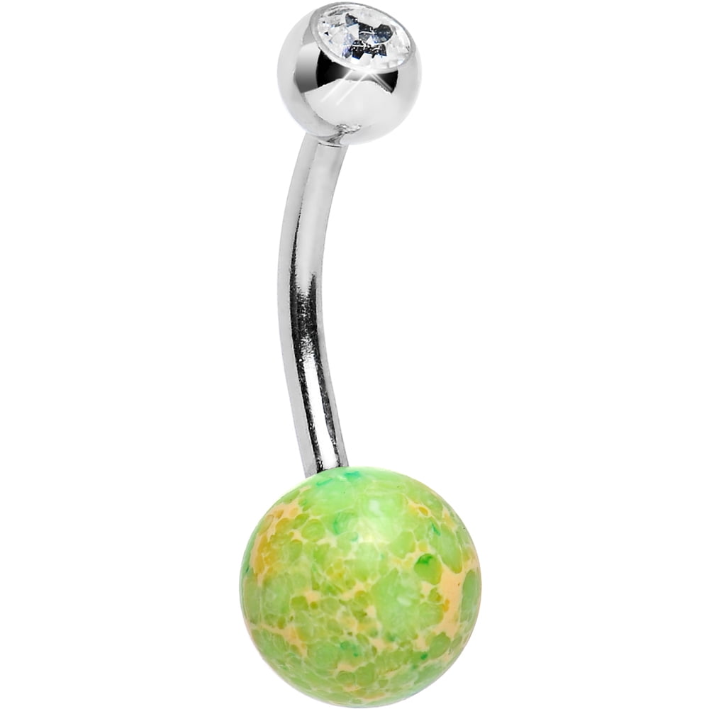 Green belly piercing deals