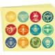 thumbnail image 5 of 120 pegatinas redondas de luna de 2 pulgadas, autoadhesivas, con diseño de sol, luna, estrella, flor, sellos de certificado en relieve, decoración de medallas., 5 of 5