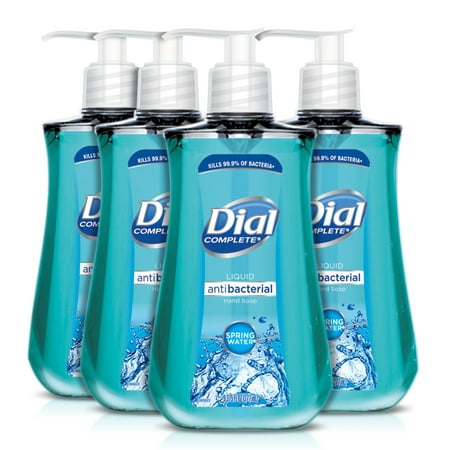 (Pack of 4) Dial Antibacterial Liquid Hand Soap, Spring Water, 9.375