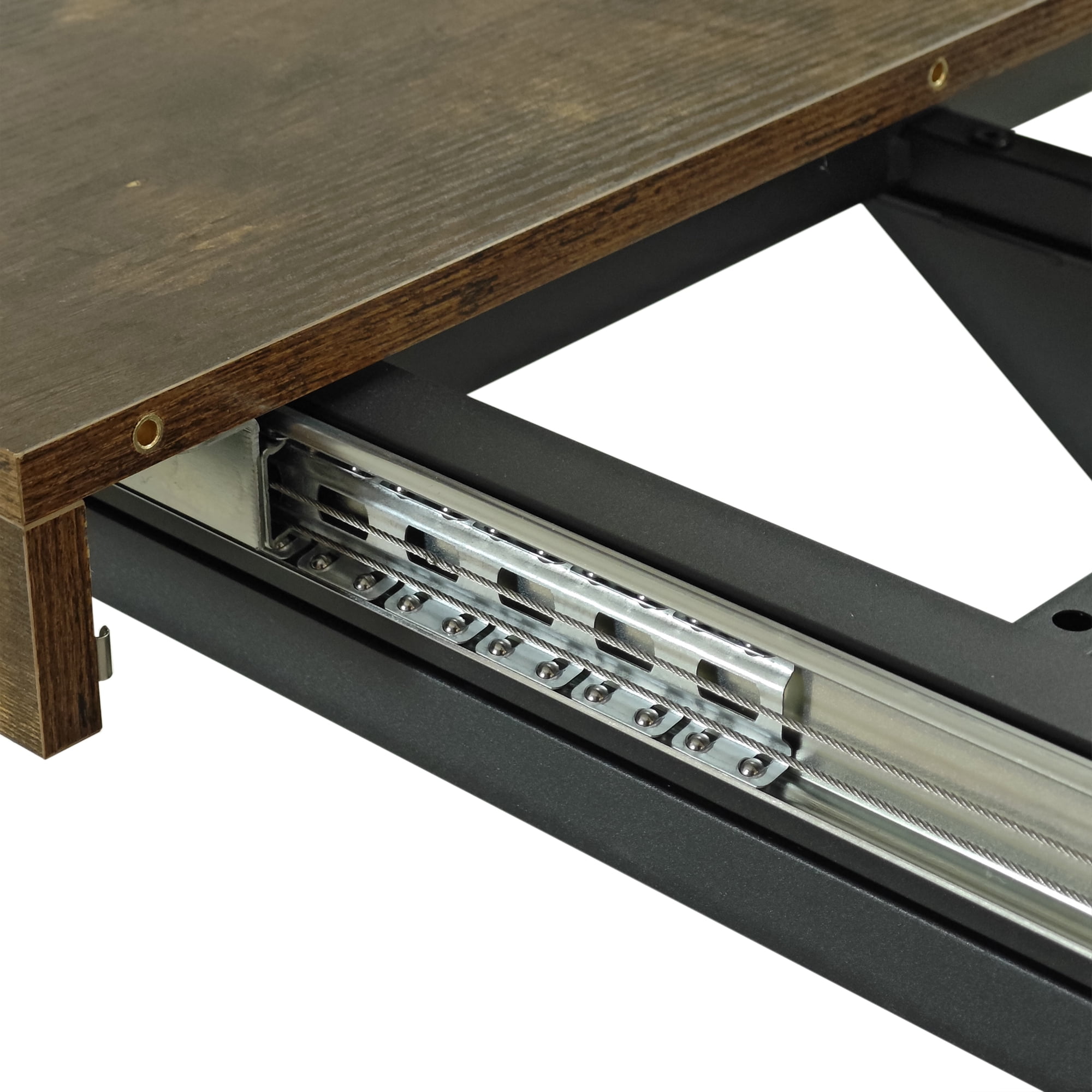 Miniyam 55"–70.8" Extendable Dining Table for 4–8, Durable MDF Tabletop with Rounded Corners and Heavy-Duty Metal Base, Brown