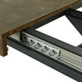 thumbnail image 6 of Miniyam 55"–70.8" Extendable Dining Table for 4–8, Durable MDF Tabletop with Rounded Corners and Heavy-Duty Metal Base, Brown, 6 of 7