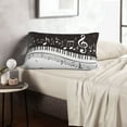 thumbnail image 6 of Sikiie Piano Keys With Musical Notes Print Plush Pillow Cover, Wrinkle-proof and Stain-resistant Pillow Protector without Pillow Core, Home Decoration-16"x24", 6 of 6