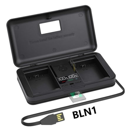 CITYORK Digital Camera Battery Charger BLN1 LCD Multi-Functional Battery Charger Case for Olympus OM-D E-M1 E-M5 Mark II PEN-F E-P5 EM1 EM5 PENF EP5