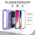 thumbnail image 3 of Allytech Compatible with iPhone 12 Pro Max Case, 3 Layer Heavy Duty Shockproof Protective Ring Holder Kickstand Holster Case for Apple iPhone 12 Pro Max 2020 Release[6.7 inch], Purple, 3 of 5