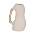 thumbnail image 6 of Sculptural Curved Vase for Living Room Decor - Ceramic Flower Vase with Woven Handle for Home, Bedroom, or House Accent - Boho Pottery Display for  Home Office Table Centerpiece - 13", Ivory & Tan, 6 of 12