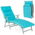 thumbnail image 1 of Costway Chaise Longue Pliante d'Extérieur Inclinable Coussin Oreiller Réglable Turquoise, 1 of 9