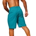 thumbnail image 5 of Bermuda Shorts for Men Summer Casual Lightweight Elastic Waist Straight Leg Loose Athletic Shorts with Zipper Pockets, 5 of 6