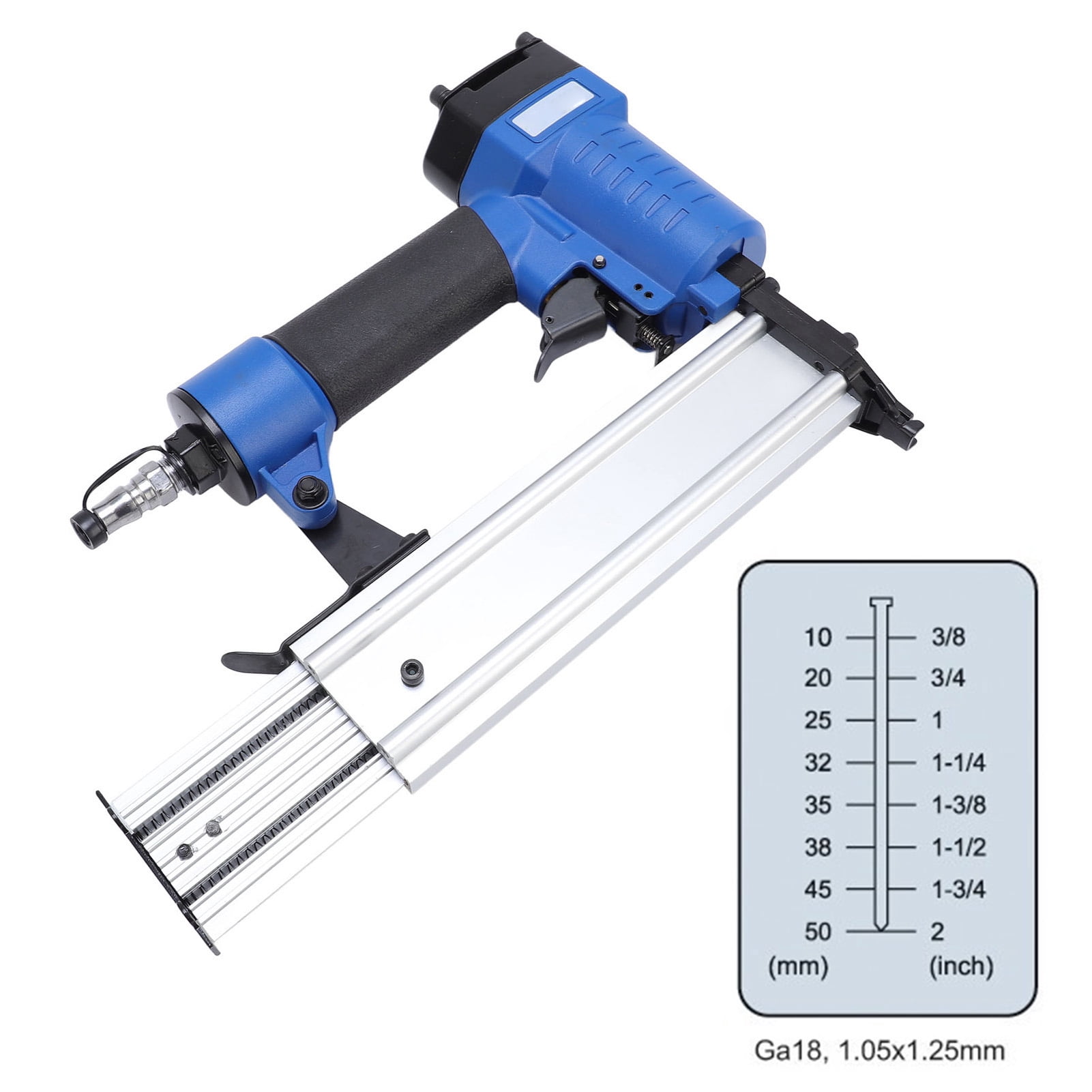 LAZIOEGR Pneumatic Brad Nailer Woodworking Air Powered Brad Nail Gun for 18 Gauge 3/8 to 2 Inches (0.95 to 5.08 cm) Nails Home DIY Upholstery Carpentry Tool